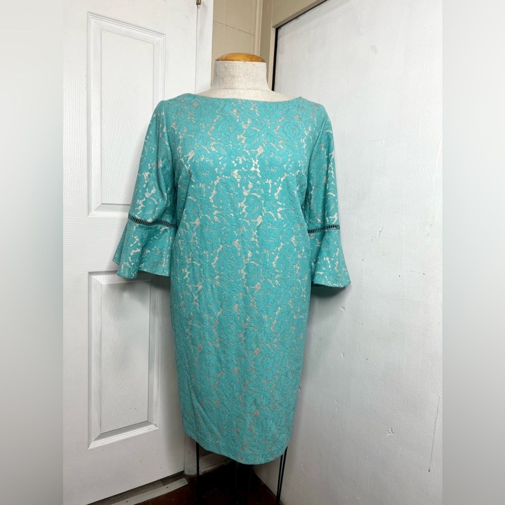 Jessica Howard Dress For Women Plus Size 24W NWT Floral Blue Lace